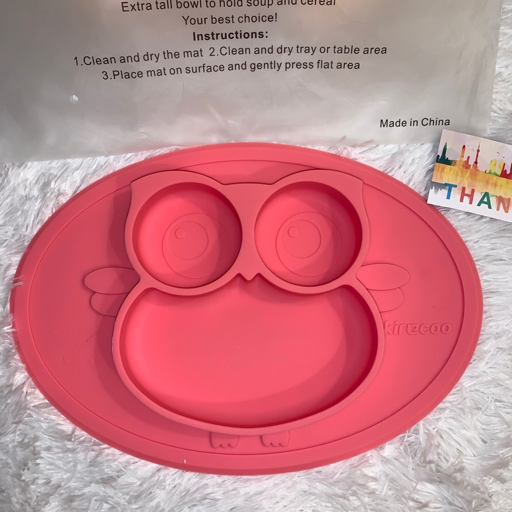 Red Silicone Kids Placemat and Suction Plate - Unbranded
